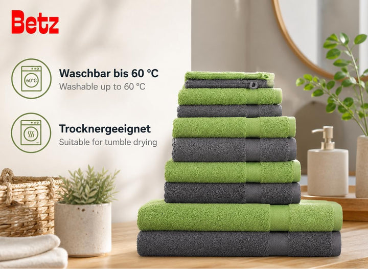 Betz Premium Frottier Handtuch-Set 10-teilig - 2X Duschtücher - 4X Handtücher - 2X Gästetücher - 2X