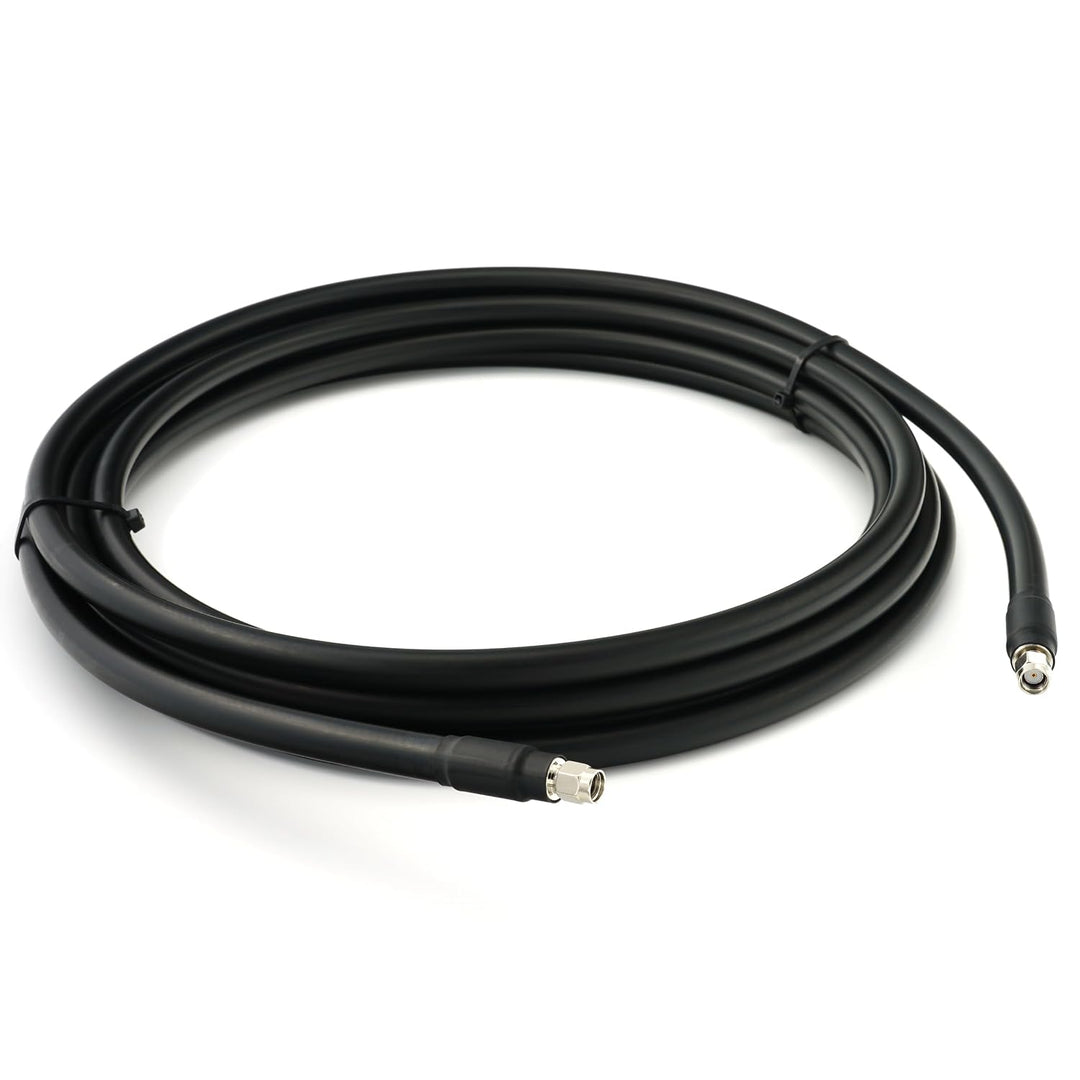 12m RP-SMA Stecker auf RP-SMA Stecker Koaxialkabel – 12 Meter 8D-FB Ultra-Verlustarmes Ø11.1mm Verlä