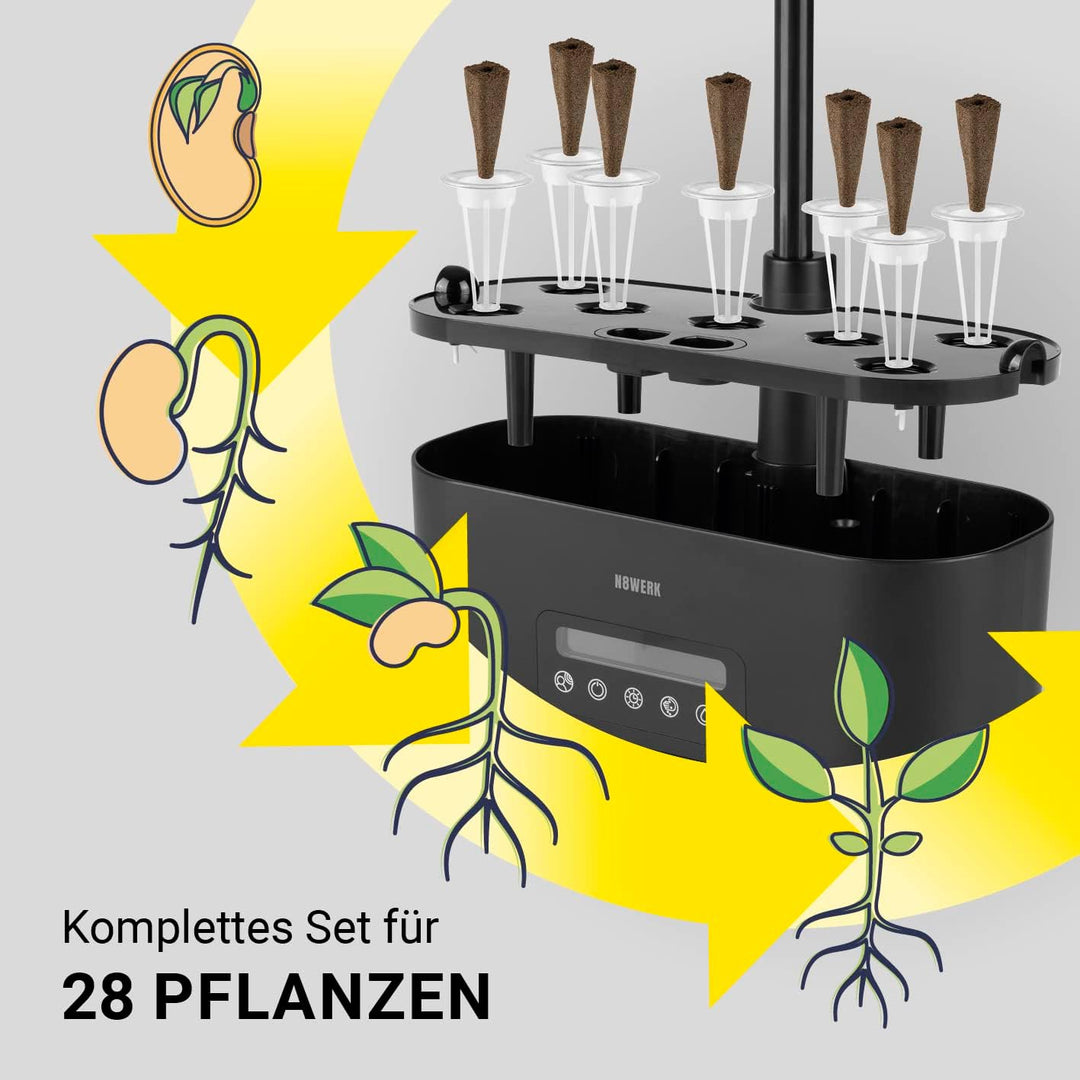 Ersatzset Anzuchtsystem | Set mit 28 Pflanzschwämmen und 28 Samentöpfen | Hydroponische Anzuchtsyste