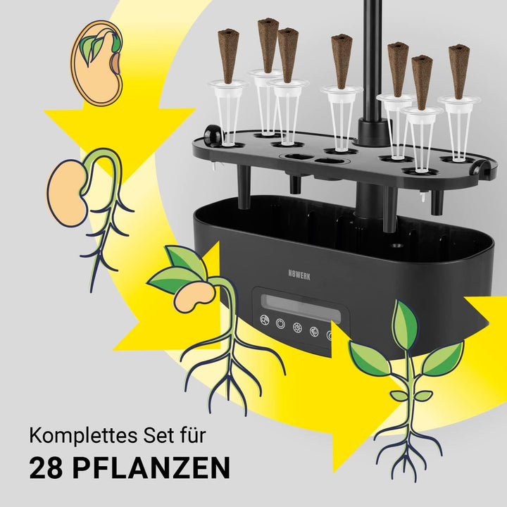 Ersatzset Anzuchtsystem | Set mit 28 Pflanzschwämmen und 28 Samentöpfen | Hydroponische Anzuchtsyste