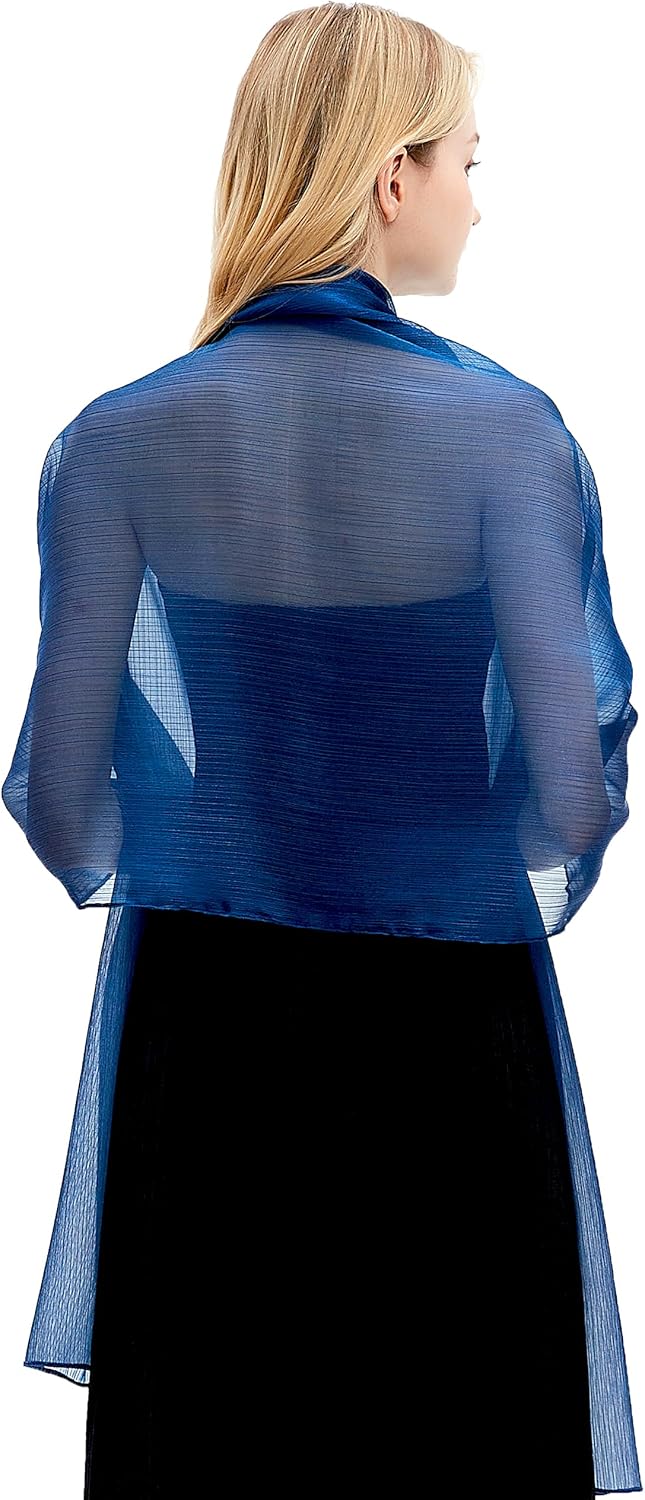 Gragengs Damen Schals und Wraps für Abendkleider Leichte Sheer Crepe Tücher Shimmer Hochzeit Party S