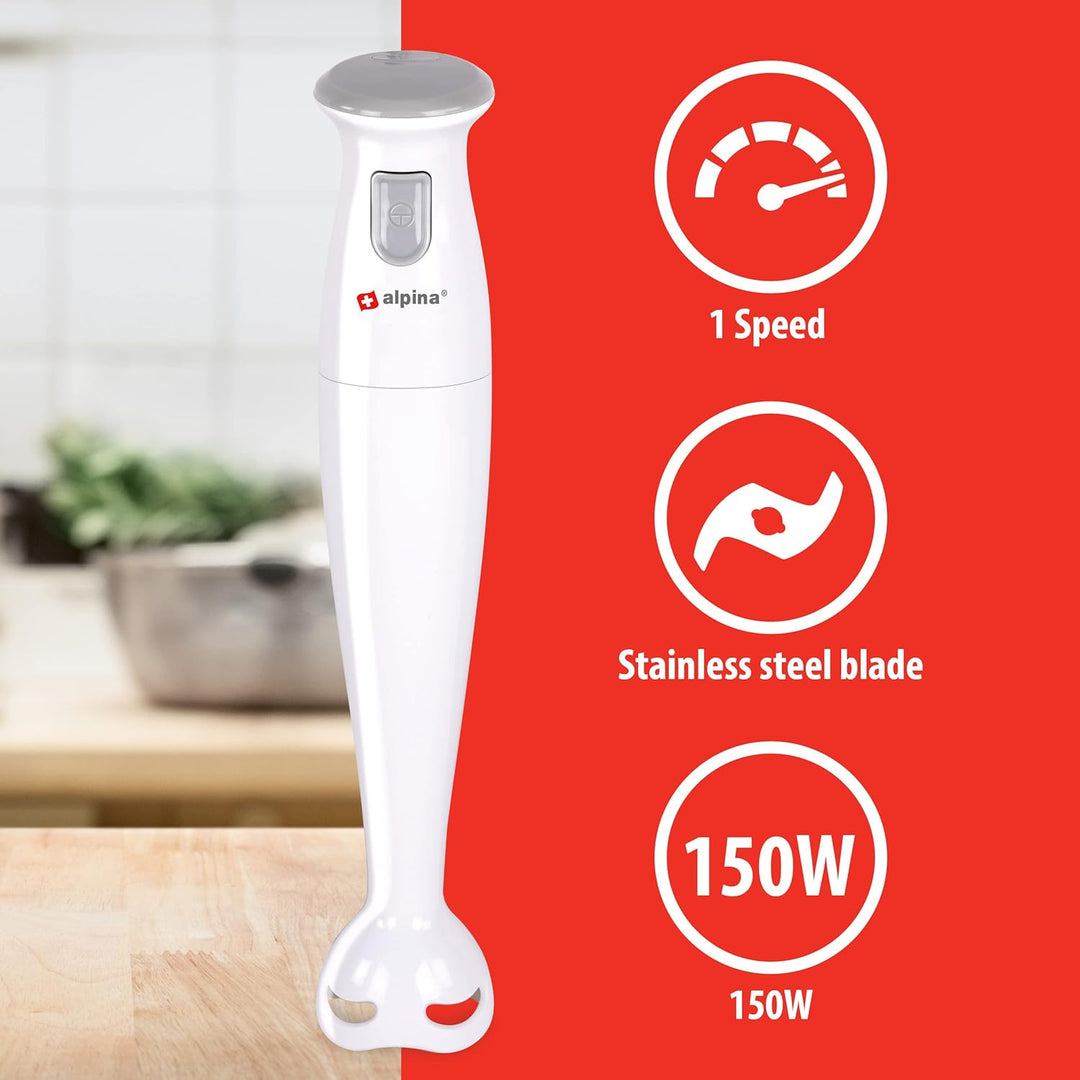 alpina Stabmixer - Pürierstab - für Suppen und Saucen -150 Watt EINZEL, EINZEL