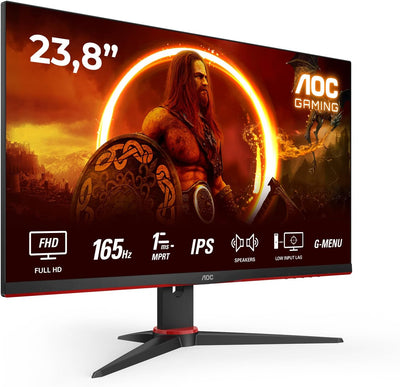 AOC Gaming 24G2SPAE - 24 Zoll FHD Monitor, 165 Hz, 1 ms MPRT, FreeSync, G-Sync Compatible, Lautsprec
