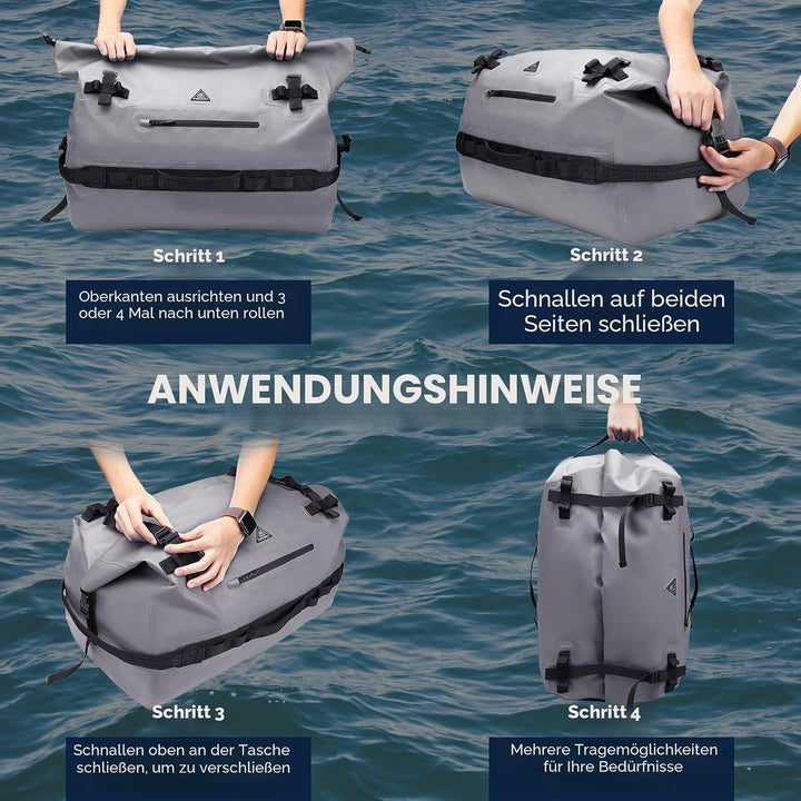 Haimont wasserdichter Rucksack, vielseitig wasserdicht Tasche, Dry Bag komfortabel, RollTop, Strand,