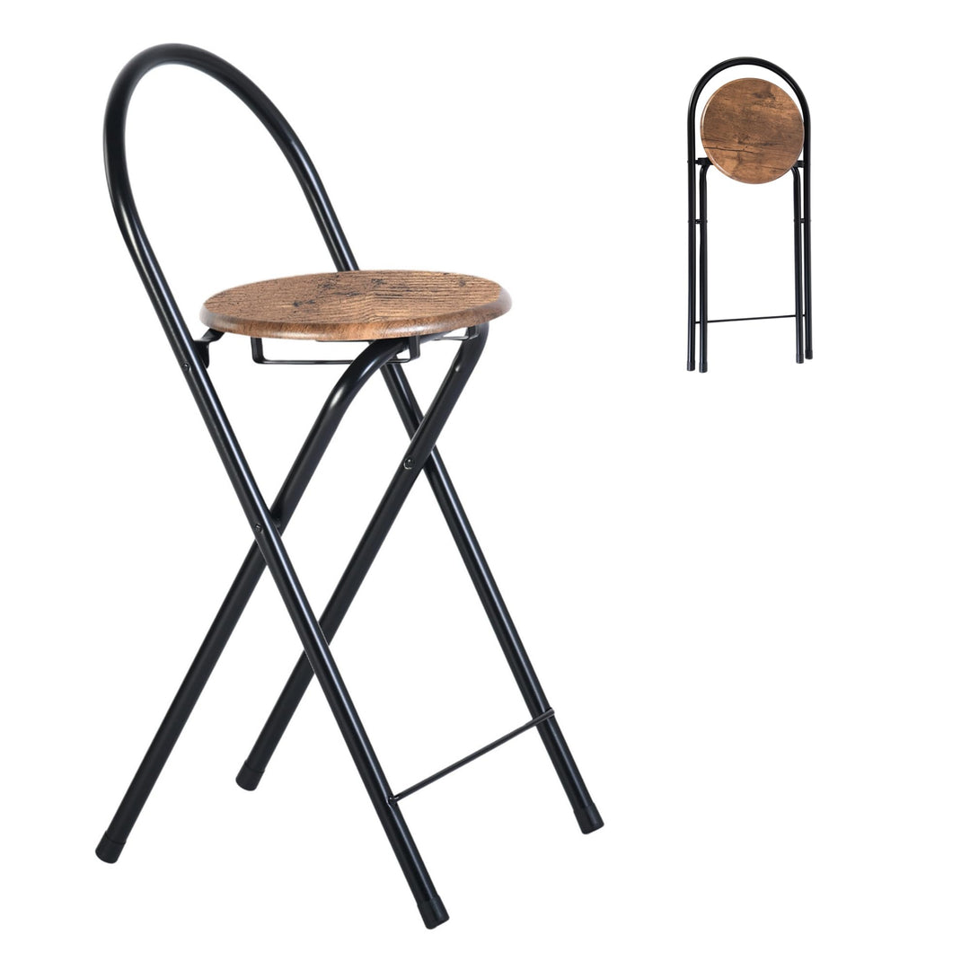 4er Set Barhocker Klappbar mit Lehne, Klapphocker Faltbar Barstühle Bar Hocker Klappbar Holz Stuhl K