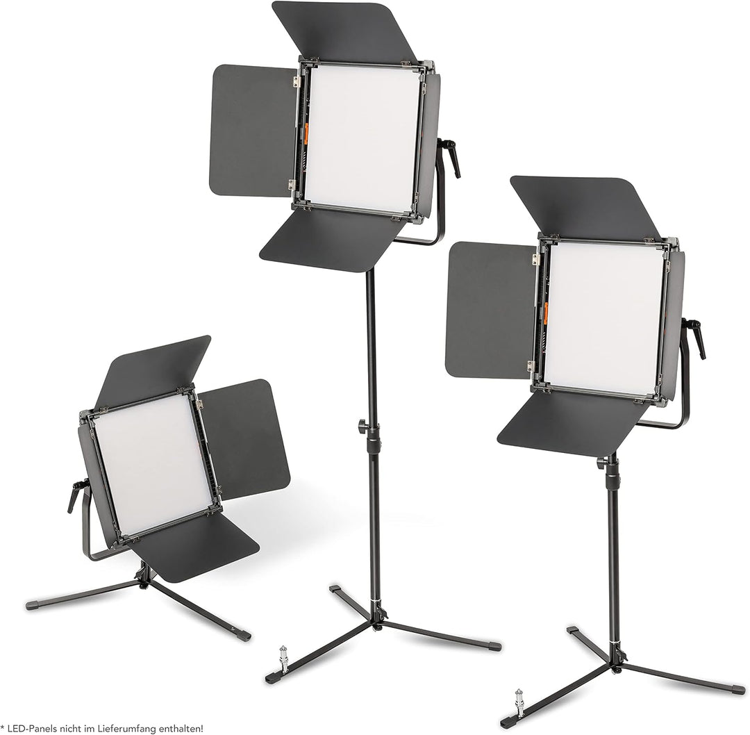 Walimex pro Boden-Lampenstativ mit extra Mittelsäule für Lampen, Kameras, Blitze I 12-90cm Höhe stuf