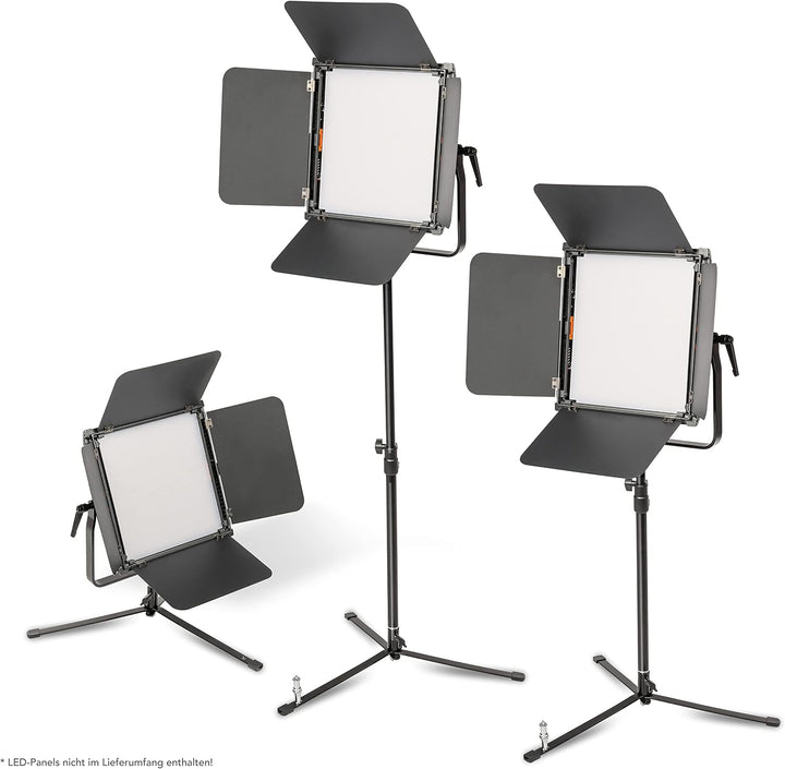 Walimex pro Boden-Lampenstativ mit extra Mittelsäule für Lampen, Kameras, Blitze I 12-90cm Höhe stuf