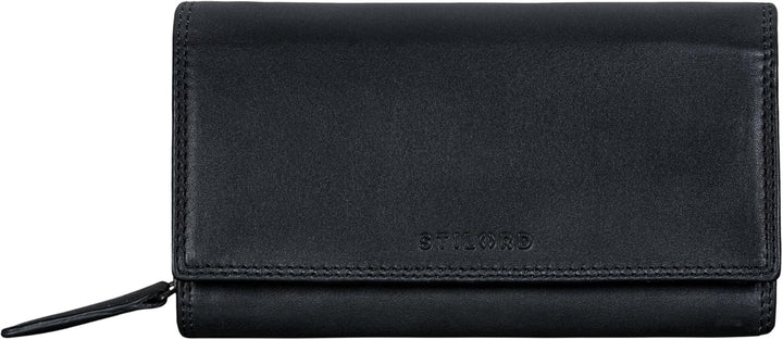 STILORD 'Ellen' Leder Geldbörse Damen RFID und NFC Schutz in stilsicherer Geschenkbox Grosses Portem