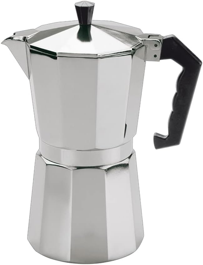 Cilio Espressokocher Classico für 9 Tassen | Höhe: 23,5 cm | Ø: 10,5 cm | Aluminium-Gehäuse | Silber
