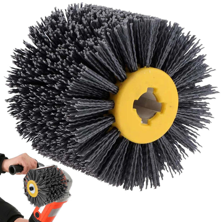 Schleifbürsten: 80 Körnung, 100mm Breite - 120mm Ø | Schleifwalze geeignet, Nylonbürste für Satinier
