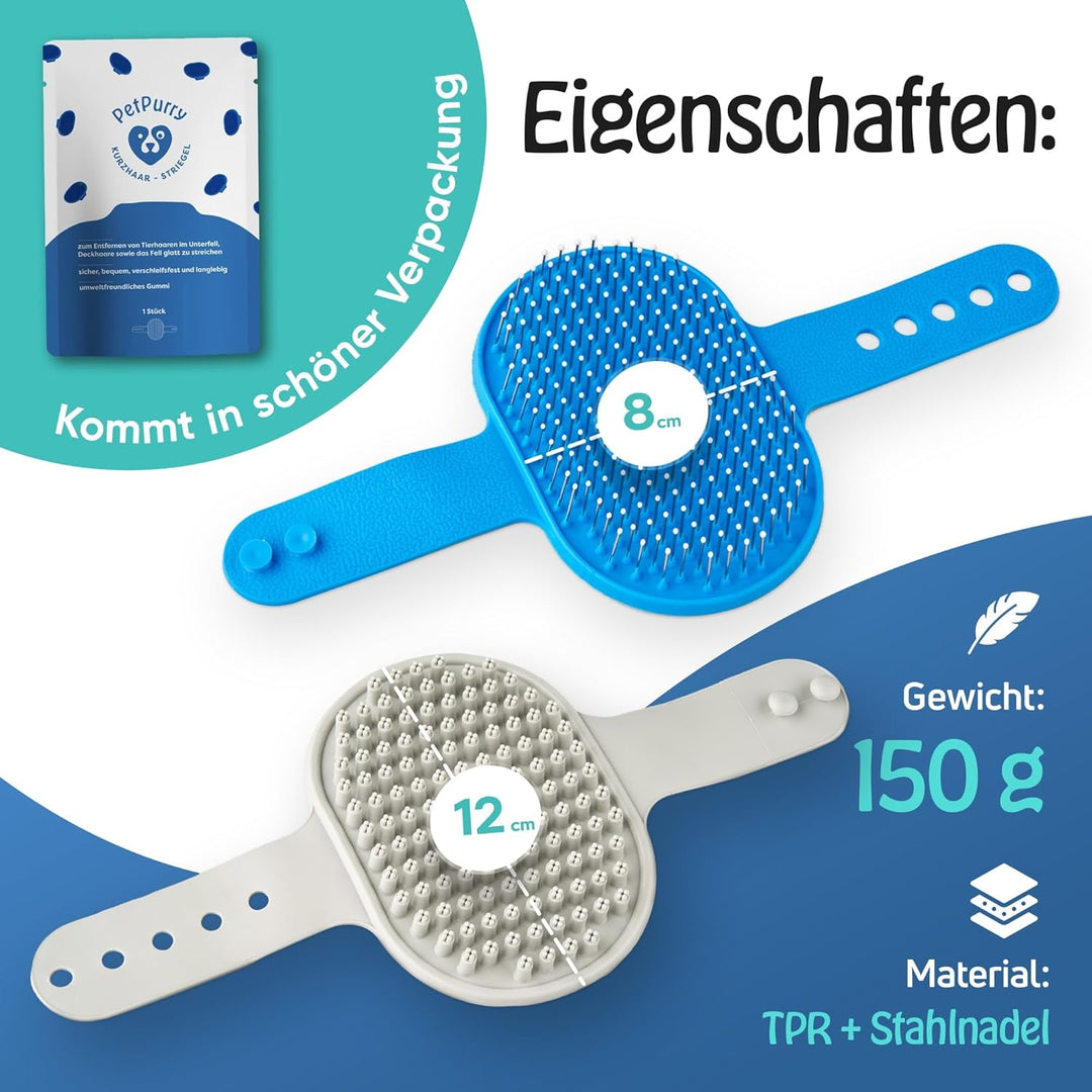 Hundebürste kurzhaar (2er Set) - Premium Striegel für Unterwolle und Deckhaar - Katzenbürste zum Ent