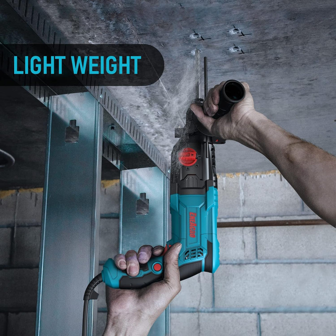 ENEACRO SDS-Plus Bohrhammer, 6 Variable Geschwindigkeit mit 4 Funktionen, Sicherheitskupplung, 26 mm