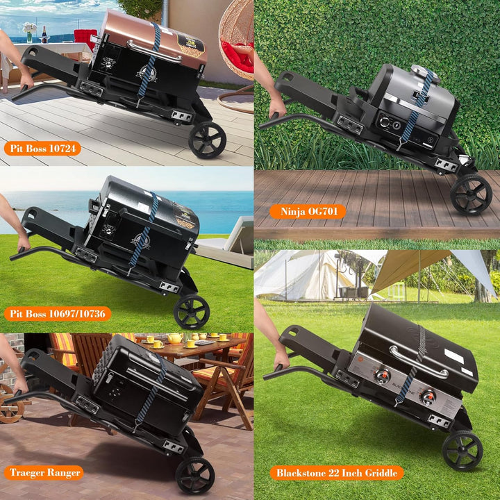 GFTIME Grillständer für Ninja Woodfire Grill, Grillwagen, zusammenklappbarer Outdoor-Grillständer fü