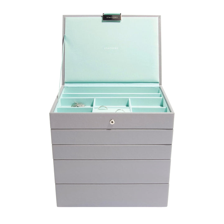 Stackers Grau Mint Klassisch Schmuckschatulle - 5 Dove Grey/Mint Green, Dove Grey/Mint Green
