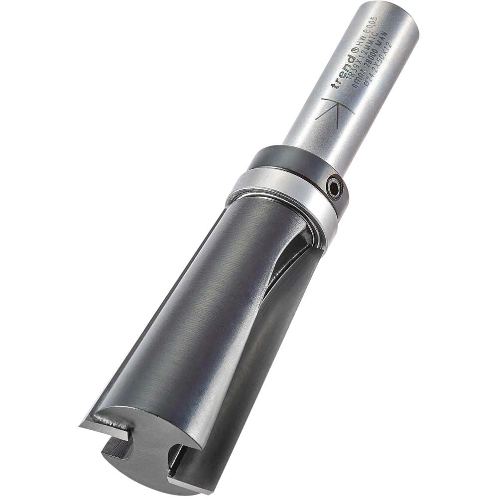 Trend Trade Kugelgelagerter Schrägfräser für Türen, 12 mm Schaft, 24.3 mm Schnittdurchmesser, 50 mm