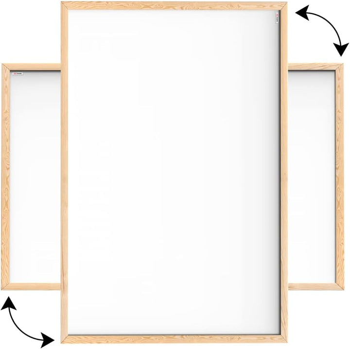 ALLboards Whiteboard mit Holzrahmen 100x80cm Magnettafel Weiss Magnetisch, Trocken Abwischbar 100B x