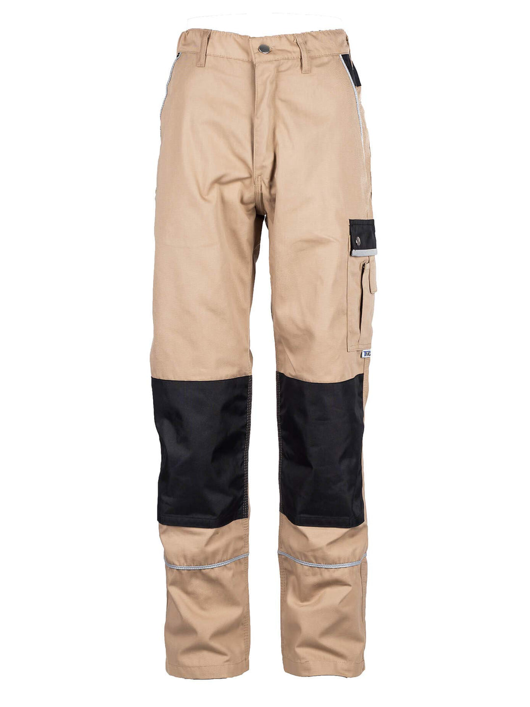 TMG® Lange Arbeitshose für Herren, Bundhose/Cargohose mit Kniepolstertaschen, Khaki 78