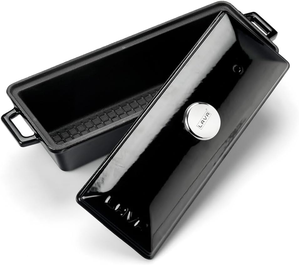 LAVA LVPEK826BLK LV P EK 826 BLK Kastenform – Terrinentopf, Gusseisen, 1.1 quarts, Schwarzer Obsidia