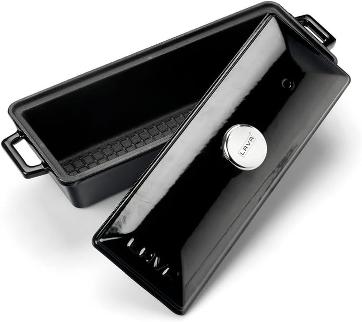LAVA LVPEK826BLK LV P EK 826 BLK Kastenform – Terrinentopf, Gusseisen, 1.1 quarts, Schwarzer Obsidia