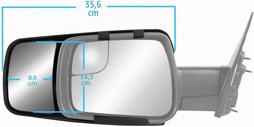 Fit System - 80730 Snap & Zap Custom Abschleppspiegel Paar für Ram 1500 Pick-up, schwarz