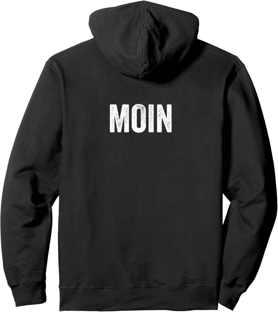 Hinten steht Moin - Nordsee Meer Leuchtturm Anker tolles Pullover Hoodie