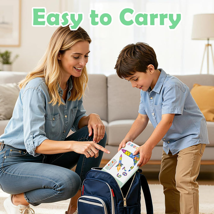 50 Stück Mini Magnetische Bausteine Reiseset, Mini magnetbausteine Travel Magnetic Tiles für Kinder,