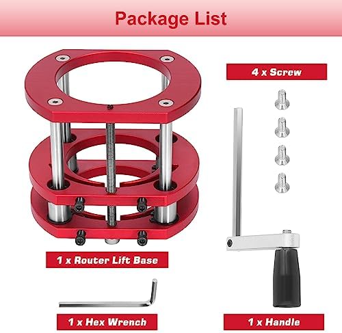 Frästisch für Oberfräsen, 4-Backen-Klemm Router Lift Oberfräse, Fräslift Oberfräse Lift, Oberfräsent