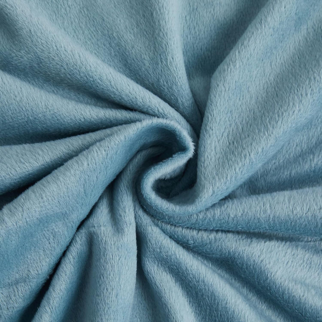 Bettwäsche Plüsch 200x220 Winter Flauschig Flanell Blau Hellblau Winterbettwäsche Bettbezug Set Flee