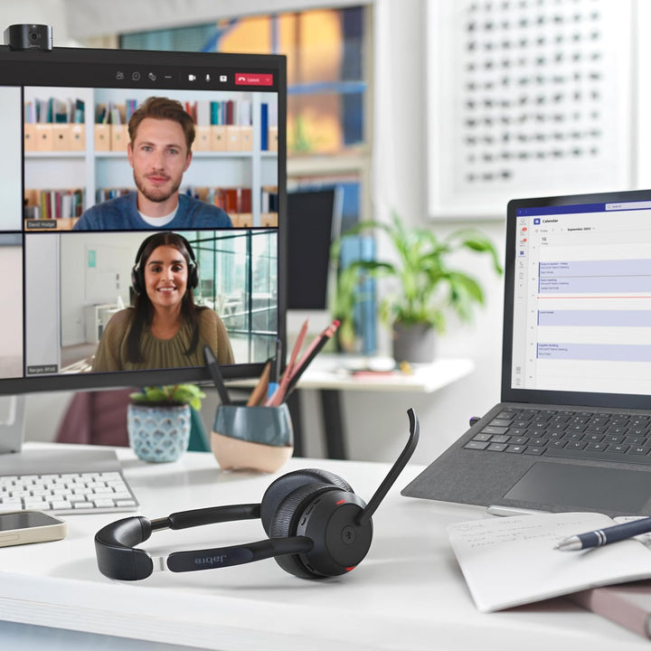 Jabra Evolve2 55 - schnurloses Stereo-Headset Air Comfort - Mikrofone mit Geräuschunterdrückung und