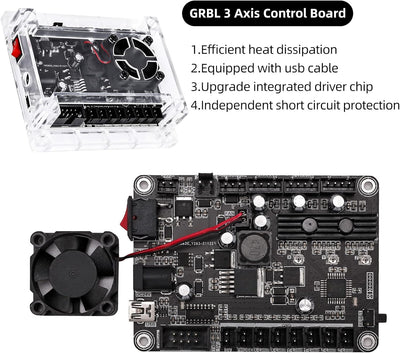 Verbesserte GRBL 1.1 Steuerplatine mit Lüfter für 1610/2418/3018 DIY Lasergravurmaschine USB Anschlu