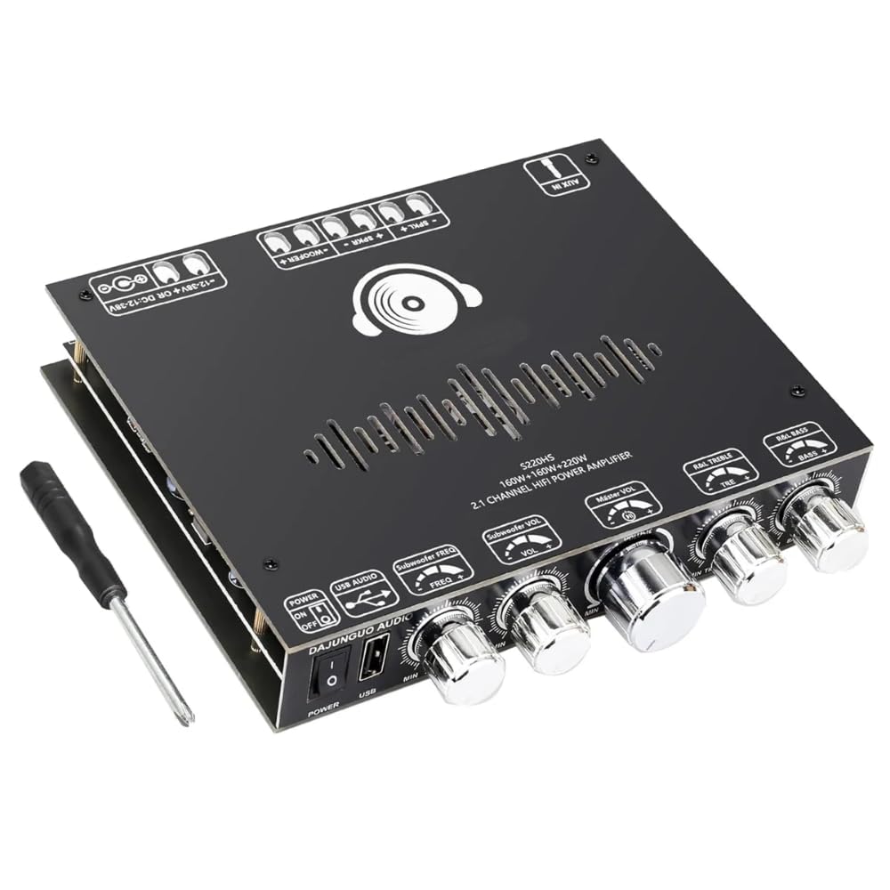 DollaTek 2.1-Kanal-Bluetooth-Verstärkerplatine, Hochleistungs-Bluetooth-Verstärkerplatine, 160 W+160