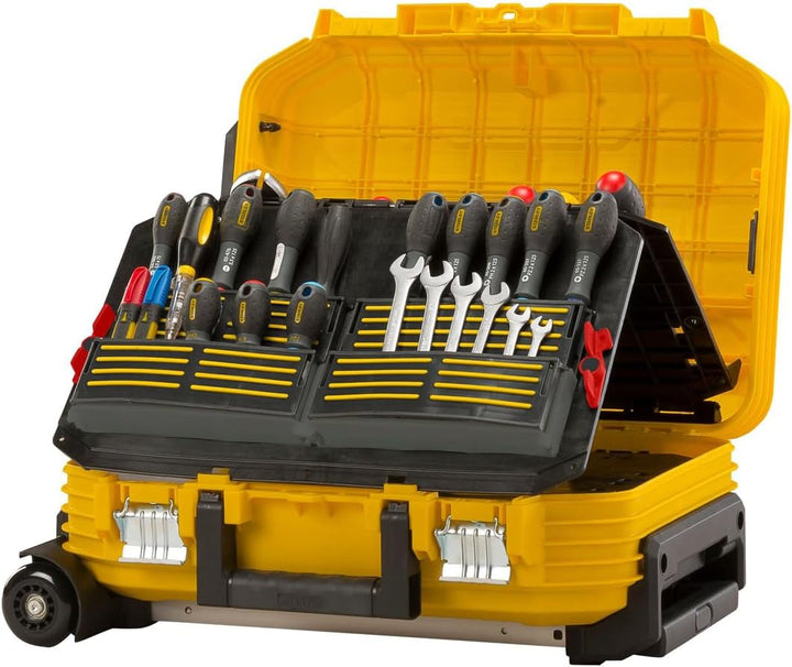 Stanley FatMax Werkzeugkoffer (40 x 54 x 23,5 cm, Werkzeugaufbewahrung mit Trolley und Teleskophandg