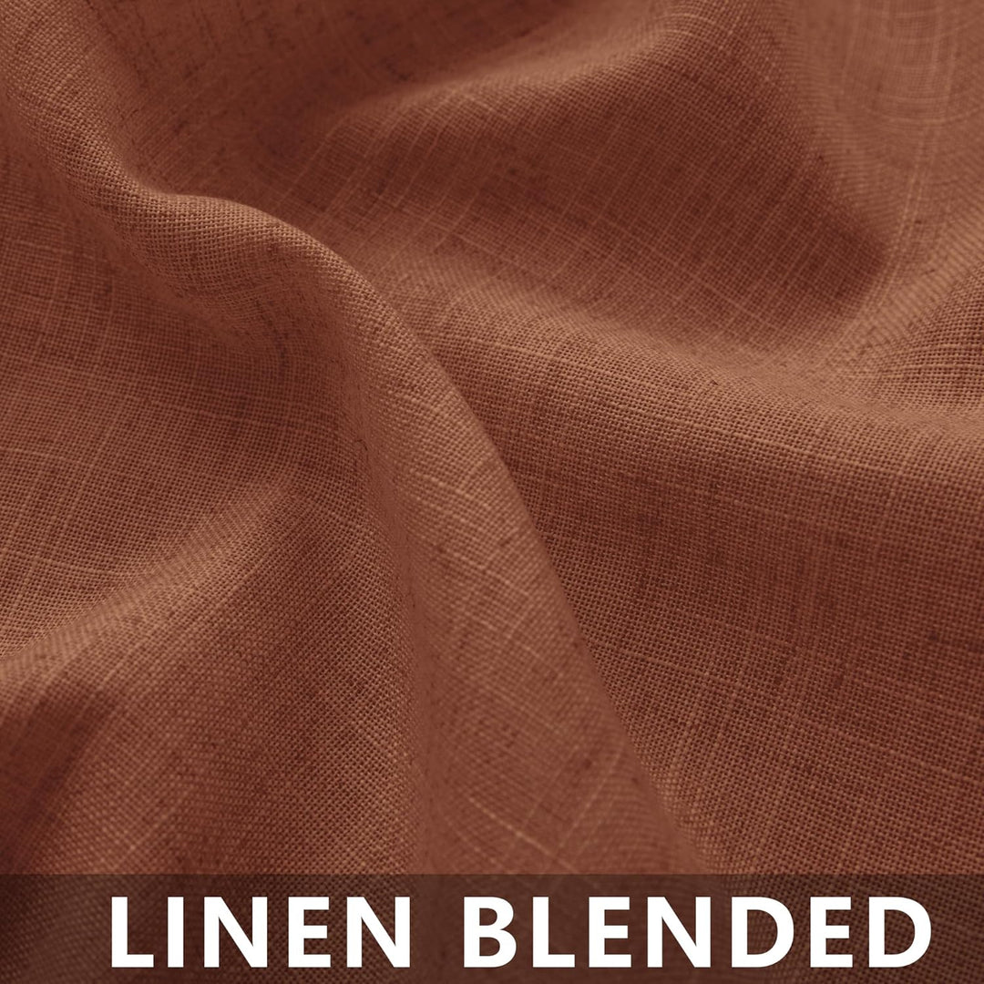 Cortinas para Salas Modernas Bohemian-Vorhänge für Wohnzimmer, mit Rückenlasche, Boho-Stil, Leinen,