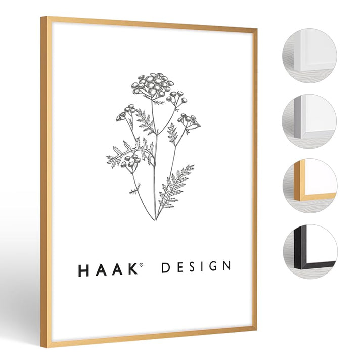 HaakDesign schmaler Bilderrahmen Alena Aluminium Alubilderrahmen 60 x 80 cm Gold Fotorahmen, Geschen