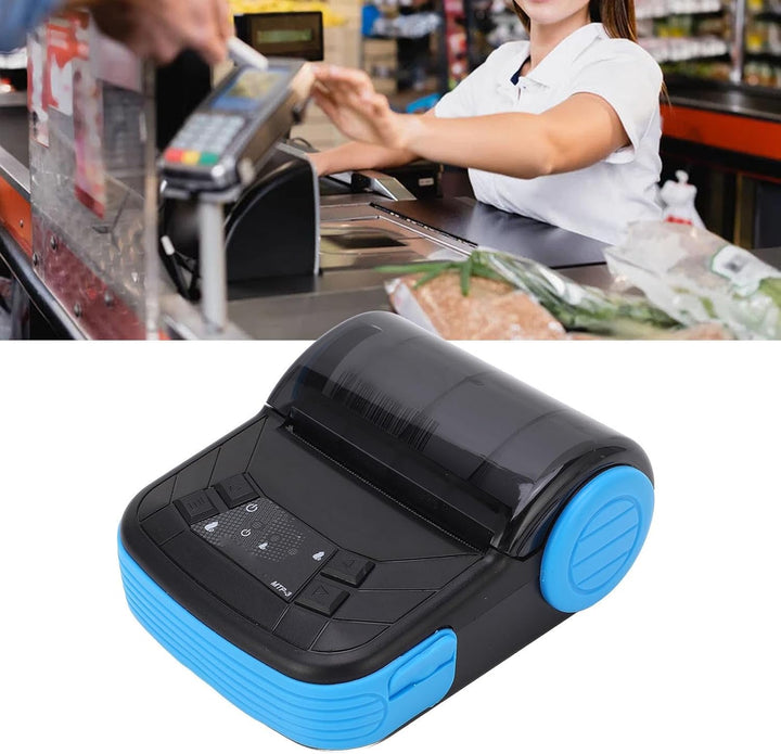Fafeicy Mini Tragbarer Kabelloser 80mm Thermodrucker für Quittungen Tickets Rechnungen POS System Ko