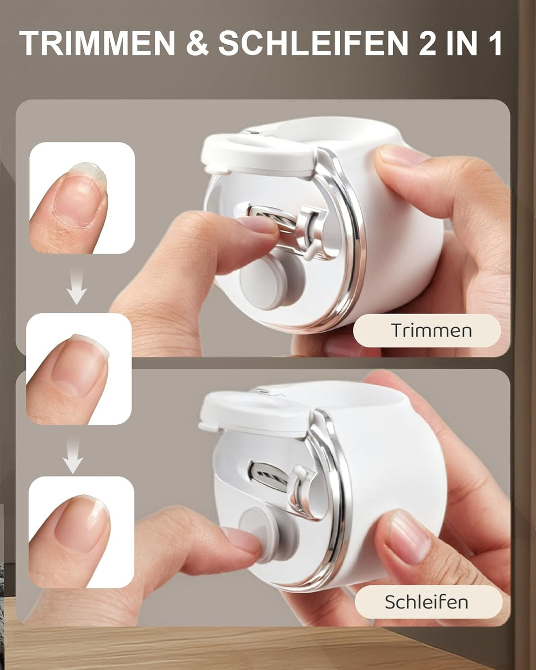 Lictin Elektrischer Nagelknipser Set inkl. schrägem Knipser,Multi-in-1 Nagelschneider Elektrisch mit