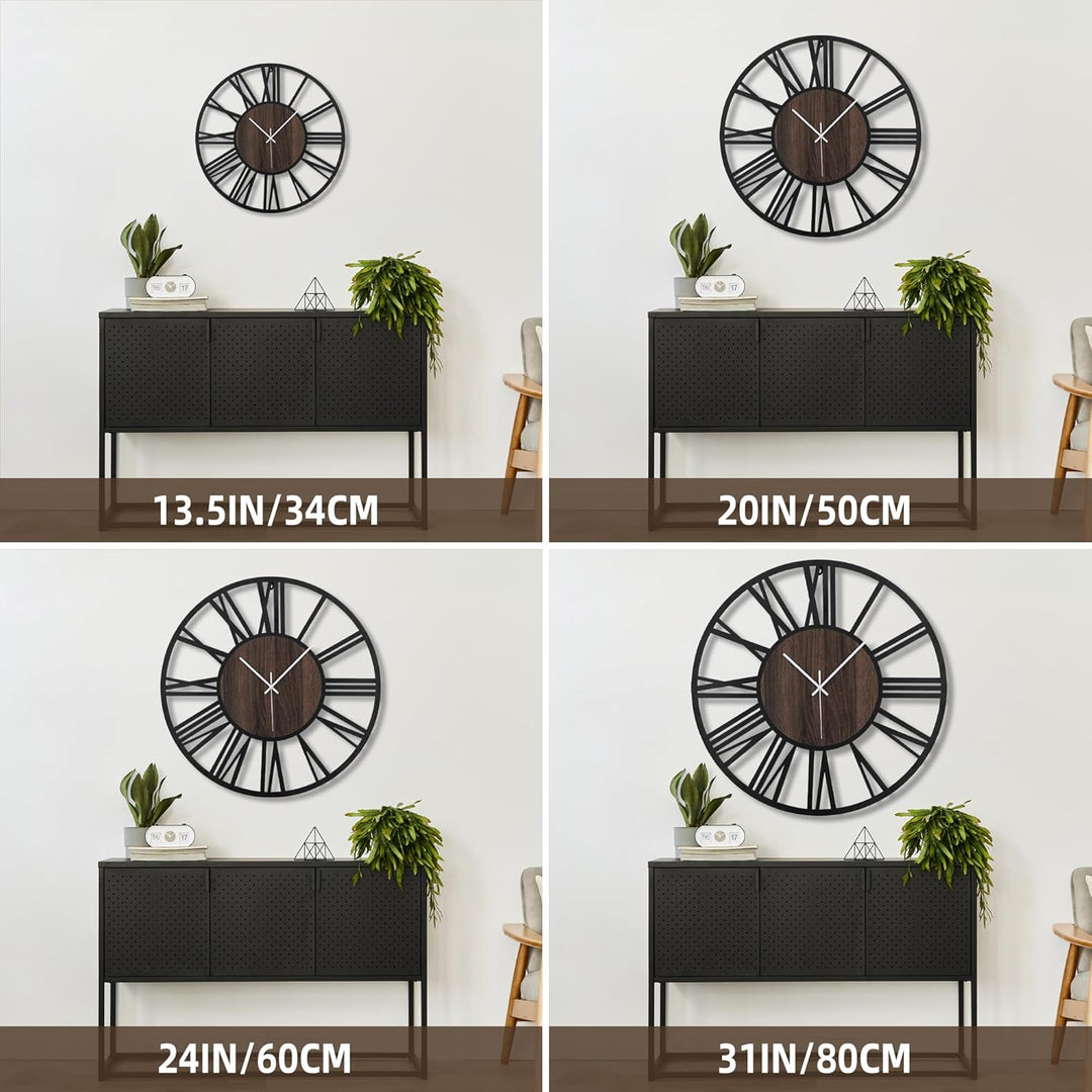 Grosse Wanduhr Tickgeräusche, 40CM/16 Zoll Lautlos, Geräuschlose, Batteriebetrieben, Modern, Übergro