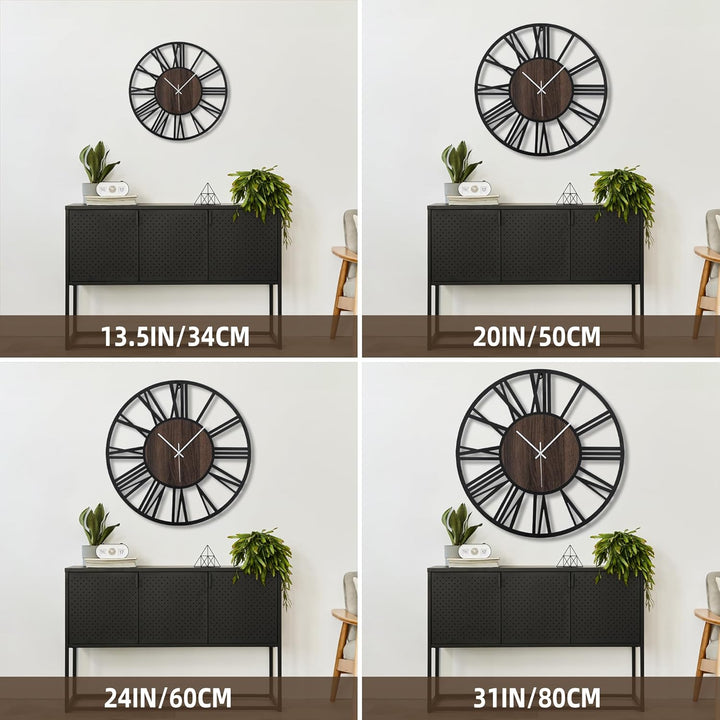 Grosse Wanduhr Tickgeräusche, 40CM/16 Zoll Lautlos, Geräuschlose, Batteriebetrieben, Modern, Übergro