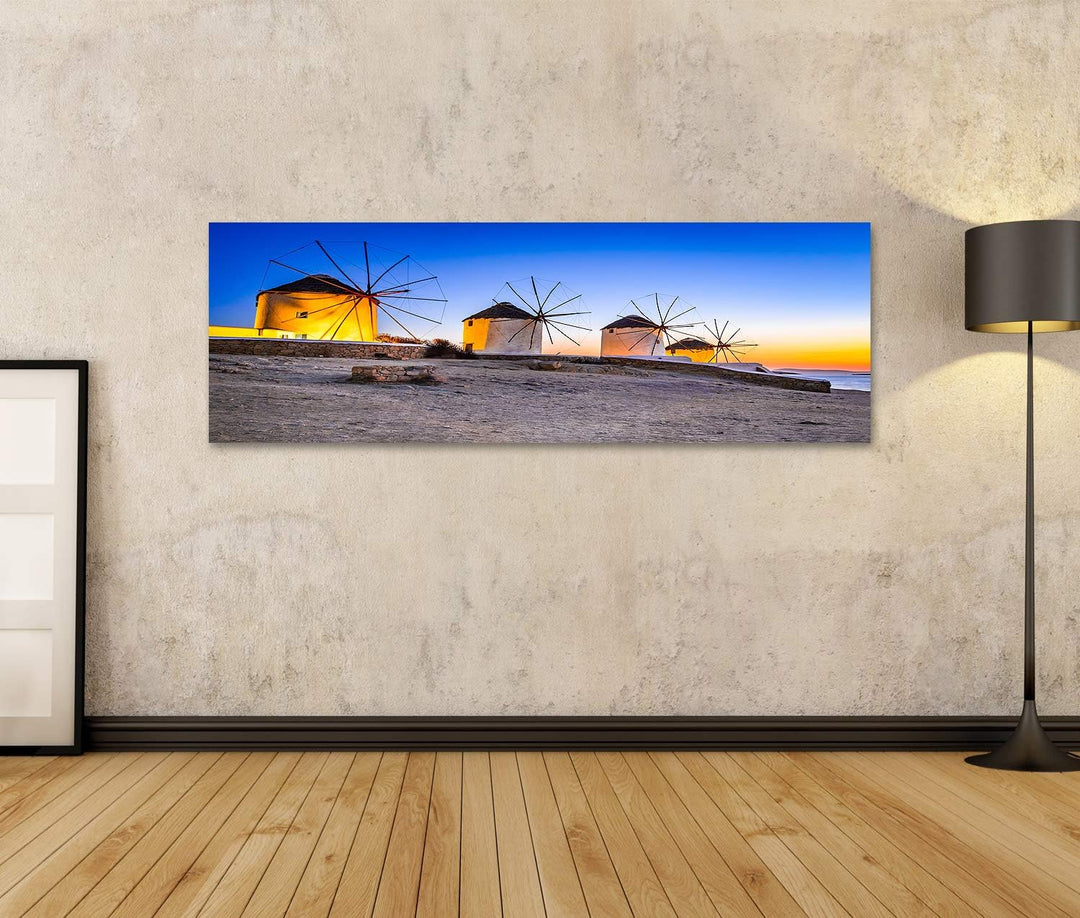 Bild Bilder auf Leinwand Mykonos Griechenland Kato Mili sind eine legendäre Windmühle auf der griech