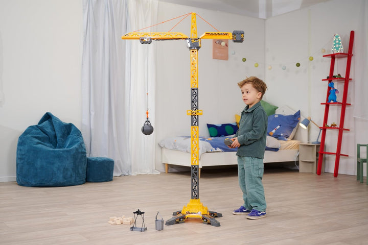 Dickie Toys - RC Titan Crane (150 cm) - Ferngesteuerter Spielzeug-Kran mit 360°-Drehung und interakt