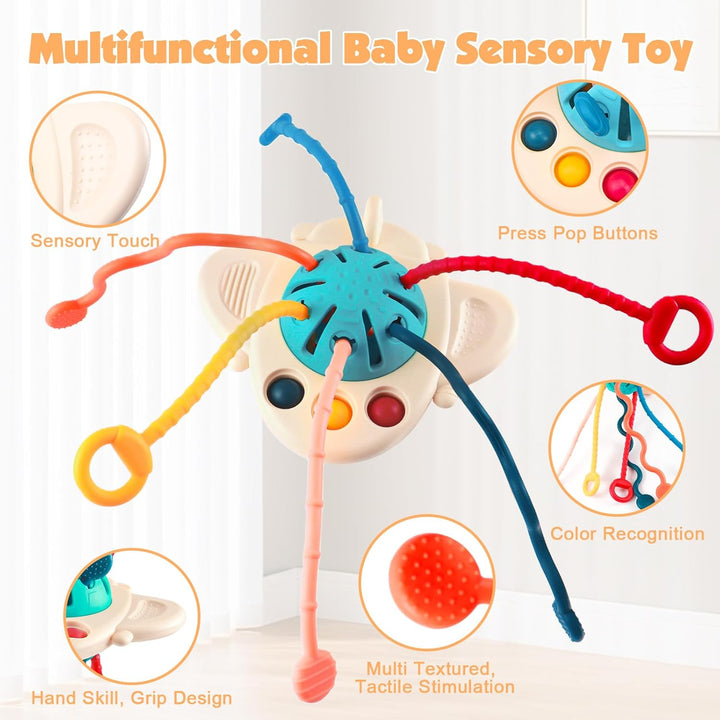 MYDOVA Montessori Spielzeug, Kinderspielzeug ab 1 Jahr, Sensorik Spielzeug Baby, Beissring Baby, Sil