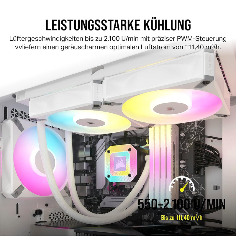 Corsair iCUE AF120 RGB ELITE 120mm PWM Dreifach-Lüfter-Kit - Acht RGB-LEDs Pro Lüfter - AirGuide-Tec