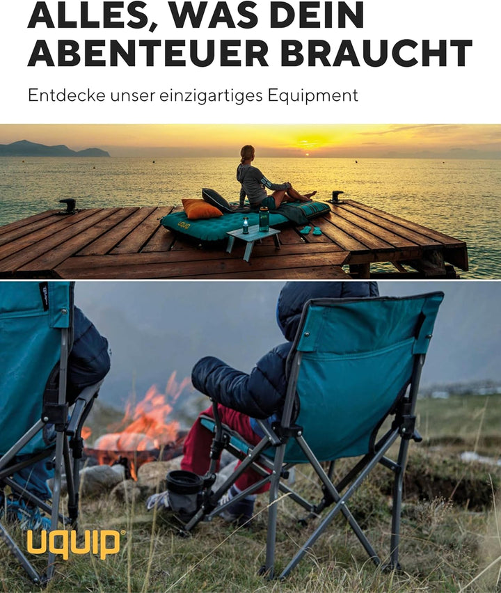 Uquip Campingtisch Liberty M Grey I 43 x 41 x 55 cm I kompakter Falttisch mit 30 kg Traglast I Leich