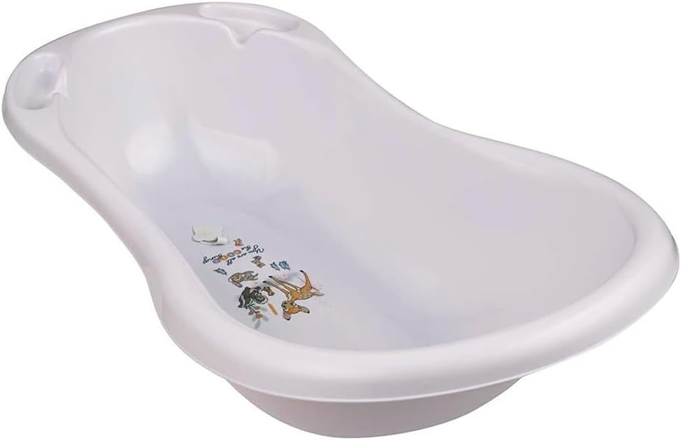 keeeper Bambi Ergonomische Babywanne mit Stöpsel, Ab 0 bis ca. 12 Monate, 84 cm, Maria, Nordic White