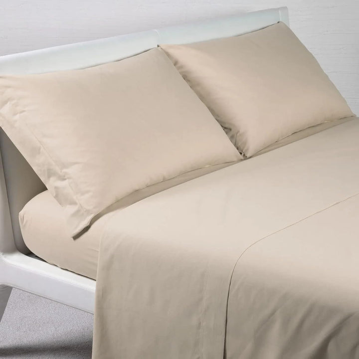 Caleffi - Bettwäsche-Set aus Baumwolle, einfarbig, für Doppelbett, Seil 160 x 190 cm Beige, 160 x 19