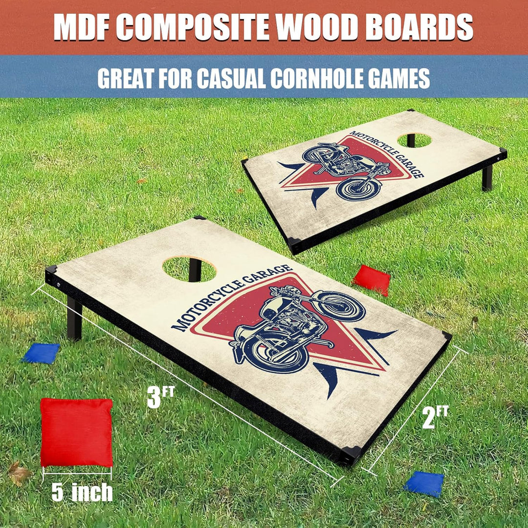 Cornhole Spiel Verordnung Grösse 91cmx60cm, Sackloch Spiel mit Corn Hole Spiel mit 2 Boards, 8 Wurfb