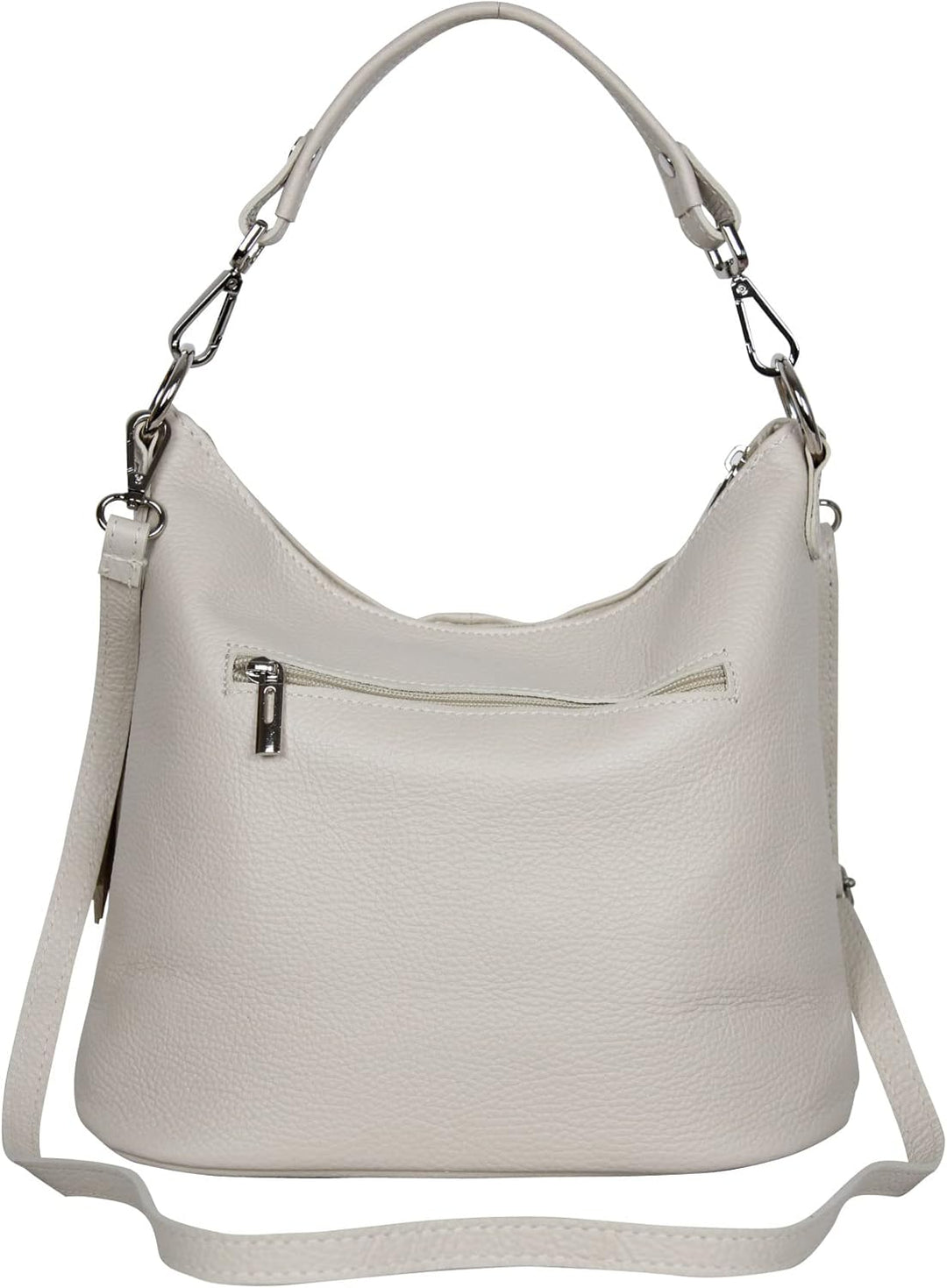 AmbraModa GLX09 - Damen Handtasche Schultertasche Beutel aus Echtleder Beige, Beige