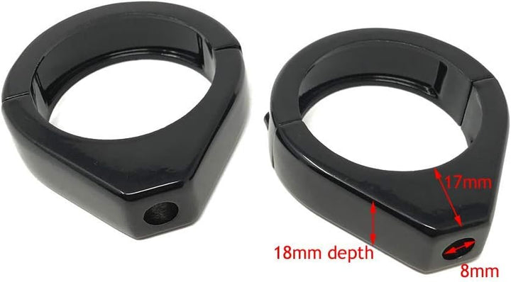 49mm Motorrad Blinker austausch Gabel Klammern - Schwarz - Geeignet für angepasstes Projekt fahrrad