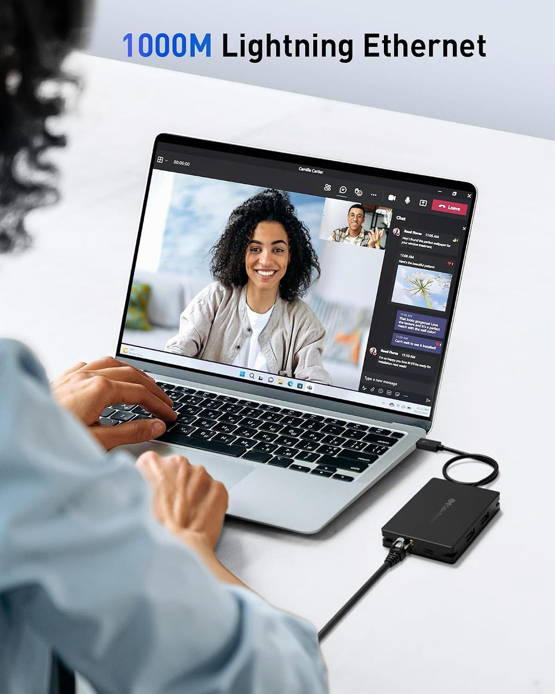 Cable Matters 8-in-1 portable 40Gbit/s USB4 Hub (USB 4 Dock) Dual-DisplayPort 4K@60Hz, Single-Displa