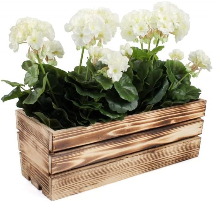 KOTARBAU® Blumenkasten Kräuterkasten aus Holz Langer Balkon-Blumenkasten 400x180x150 mm Angebrannt A